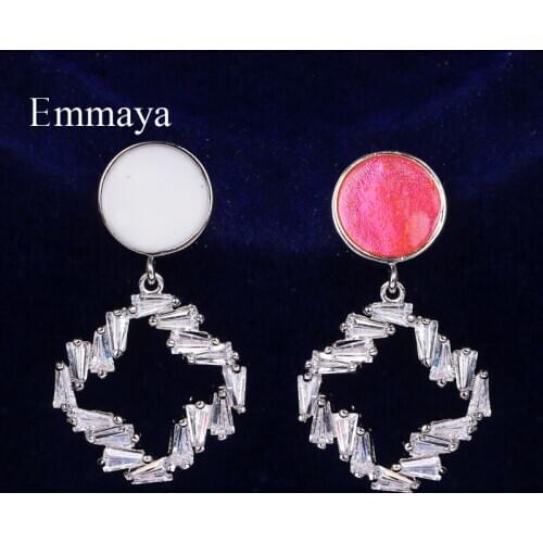 Emmaya Fashion Trend Cubic Zirconia Earring Women Dress-up Simplicity Style Geometry Shape Delicate Jewelry Party Charming Gift