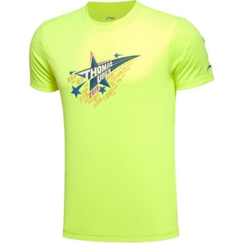 LINING Shirt Men Tops Tees Mens T-shirt Training Badminton short Sleeve lining Gym Fitness Soccer Jerseys hiking AHSL487