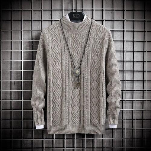 Fall and winter of 2021 men half a turtle neck twist leisure render sweater sweater youth trend