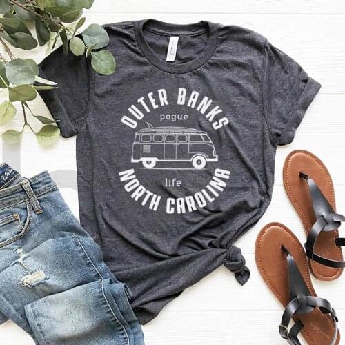 New Outer Banks Shirt Pogue Life North Carolina Tshirt Unisex Graphic Tees Woman Crewneck Shirt Short Sleeved Tshirt Casual Tops