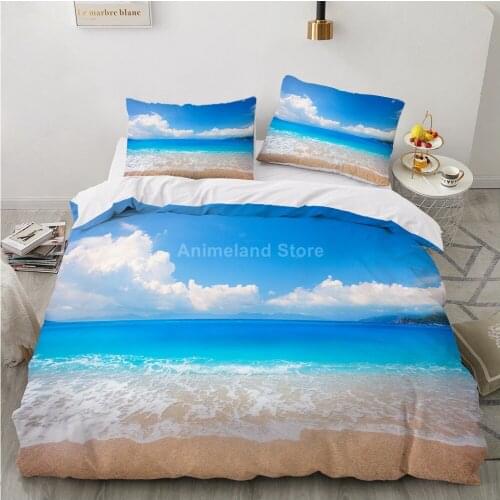 Beach Sky Wave Bedding Set Cloud Bed Linen Quilt Duvet Cover Sets Home Textile Decor Twin Single Queen King Siz Gift Scenery