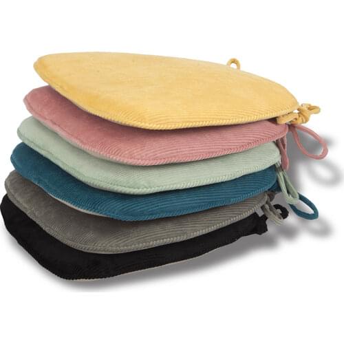 Solid Colors Office Thicken Non-slip Cozy Warm Corduroy Sofa Chair Cushion Dining Chairs Pad For Adult Student Stool Seat Pads