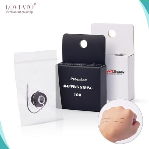 Pre-Inked MAPPING STRING Microblading locktion line with color Eyebrow Marker thread 10m Pre Inked tattoo accessories PMU string