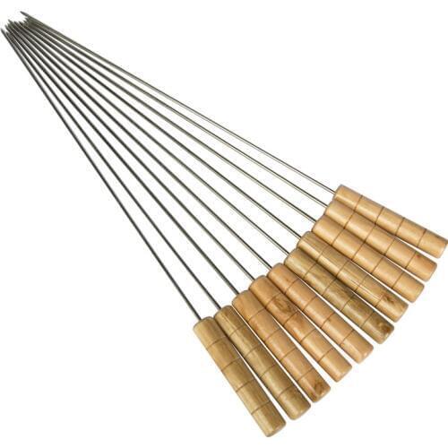 BBQ roasted 10 pcs of bulk barbecue stove accessories stainless steel thick handle with a large round long about 43CM