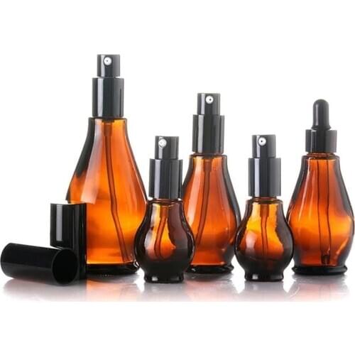 Empty Spray Bottle Amber Glass Travel Outdoor Refillable Portable Refillable Shampoo Perfume Liquid Atomizer Spray Bottles Pump