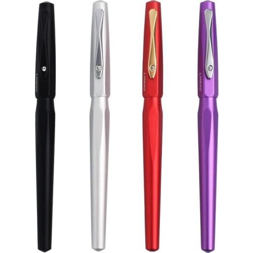 L&M 291 Metal Fountain Pen Six Sides Diamond Clip Iridium Extra Fine 0.38mm Ink Pen Smooth Office Writing Gift Pen