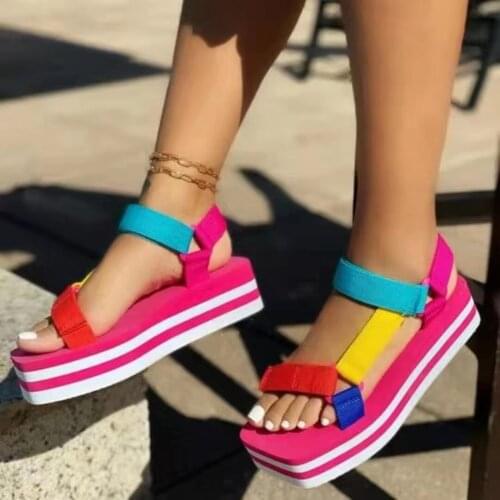 Women Summer Shoes Sandals Flat Platform Beach Sandal Buckle Fashion Outdoor Multi Colors Casual Sandals Open Toe Sandalias Muje
