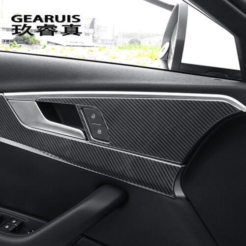 Car styling Interior Handle Cover Trim Door panel Bowl Sticker decorative for Audi a4 B9 stainless steel carbon auto accessories