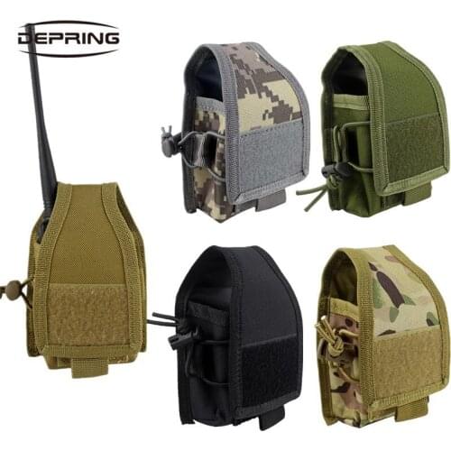 Tactical Outdoor Hunting Nylon Pouch Sports Molle Radio Holster Holder Walkie Talkie Holder Carrier Bag Magazine Pouch