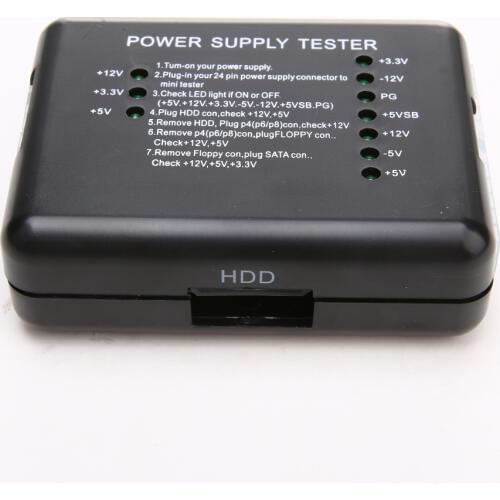 Power Supply Tester Checker LED 20/24 Pin for PSU ATX SATA HDD Tester Checker Meter Measuring for PC Compute Wholesale