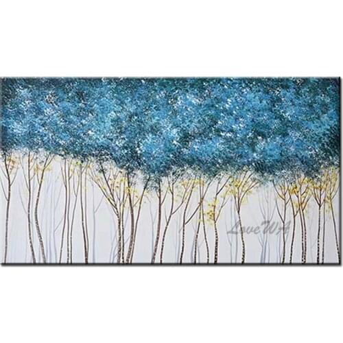 Heavy Texture Tree Art Pure Handmade Natural Forest Oil Painting Wall Art On Canvas Home Decoration Pieces Artwork For Bedroom