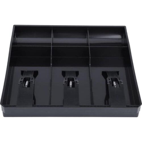 M17D Cash Drawer Register Insert Tray Replacement 3 Bills 3 Coins for Petty Cash Money Black Plastic Storage Box