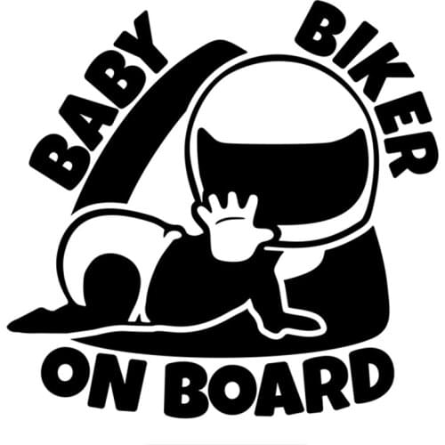 Funny Baby Biker on Board Car Sticker Automobiles Motorcycles Exterior Accessories Vinyl Decals for Bmw Audi Jeep Nissan Lada