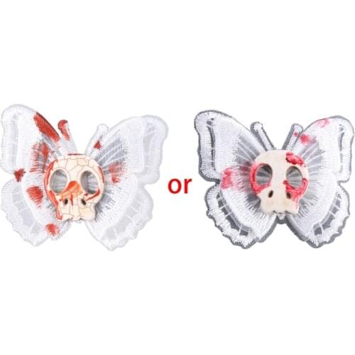 Butterfly Skull Hair Clips Punk Gothic Duckbill Clips Halloween Hair Barrettes Lolita Hairpin Creative Hair Styling Tool