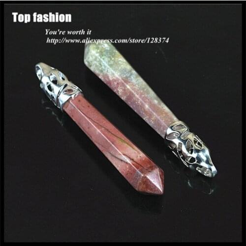 G-055 Charm Natural Poppy charm Stone hexagon prism Druzy Stone Pendant,Dangle Gem onyx Stone Accessories