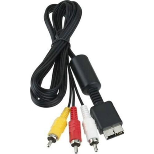 1.8M Audio Video AV Cable Cord to 3 RCA Lead For Sony for Playstation PS2 PS3 Console Cables Wire 100pcs