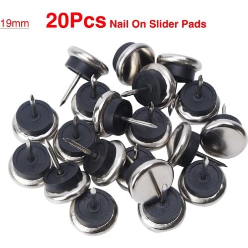 20 Nail-On Feet Slider Glides Anti Slip Furniture Mats Floor Protector Plastic Foot Pads End Sliders Table Chair Legs Protectors