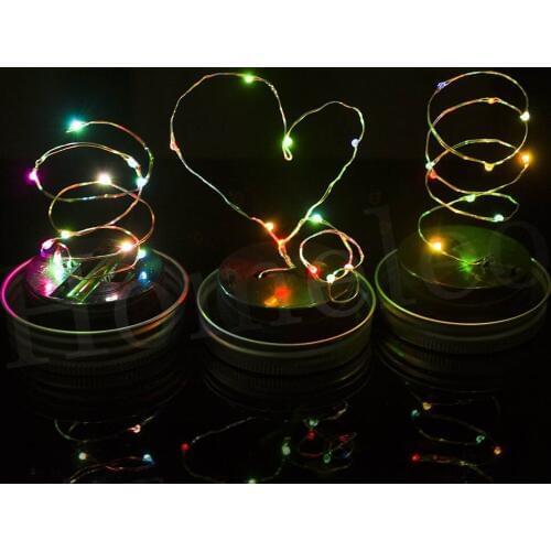 2017 Solar Jar Lights With Jar Lid Outdoor Landscape Garden Hanging Light With 10 leds Copper Strings