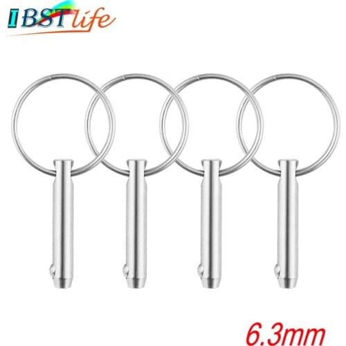 4PCS 6.3mm BSET MATEL Marine Grade 1/4 inch Quick Release Ball Pin for Boat Bimini Top Deck Hinge Marine Stainless Steel 316