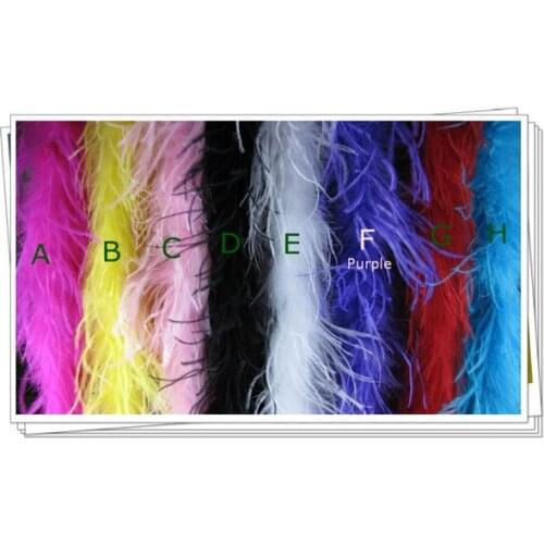 5Pcs/lot 200cm(79") Ostrich Feather Strip Wedding or Party Marabou Feather Boa DIY Material Fascinators Headwear 14Colors Select