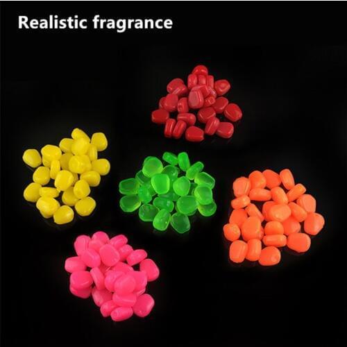 50pcs 0.4g Colored Lifelike Soft Pellet lure Creamy Corn Smell Pop Up Carp Fishing Boilies Flavoured Grass Carp Sinking Bait