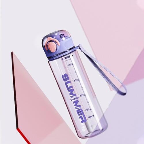 500ml portable sports water bottle plastic workout gym drinking bottles with lid sling transparent waterbottle adult drinkware