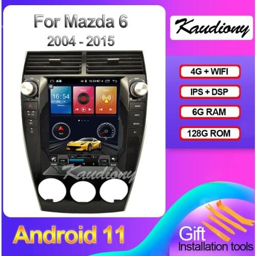 Kaudiony 10.4" Android 10.0 6+128GB For Mazda6 Mazda 6 Car Radio Dvd Multimedia Player Auto GPS Navigation Stereo 4G 2004-2015