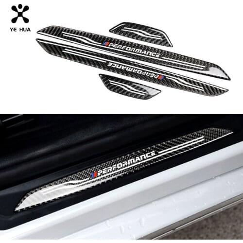 For Bmw F30 Car Stickers and Decals 3 Series Threshold Strip Carbon Fiber Type Interior Details Covers Decoration Accessories
