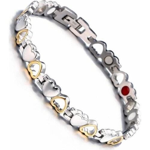 Love Heart shape Stainless steel Bracelet For Mens Magnet Energy magnetic Bracelet Jewelry