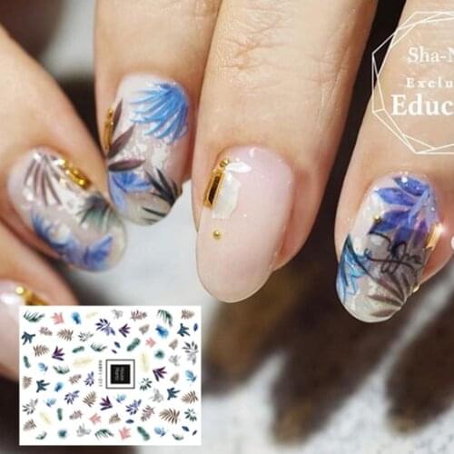 HANYI-311-312-233 FLOWER lavender 3d nail art stickers decal template diy nail tool decorations