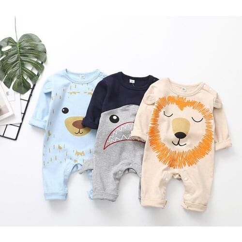 On Behalf of the Spring and Autumn Baby Onesie BABYS Romper BOYS Girls Animal Cartoon Clothes Long Sleeve CHILDRENS Romper