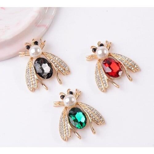 10 PCS 27x33mm Metal Alloy Crystal Rhinestone Insects Accessories DIY Handmade Material For Jewelry Making