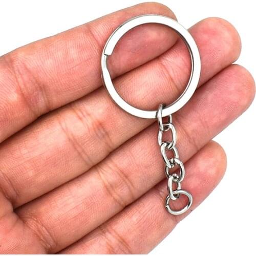10pcs Diameter 28mm Stainless Steel Hole Key Ring Key Chain Women Steel Round Split Cute Keychain Gifts For Fashion Men Jewelry