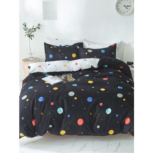 Cartoon Colorful Planet Kids Boy Luxury Comforter Bedding Set Modern Home Textile King Queen Twin Size Bed Linen Duvet Cover Set