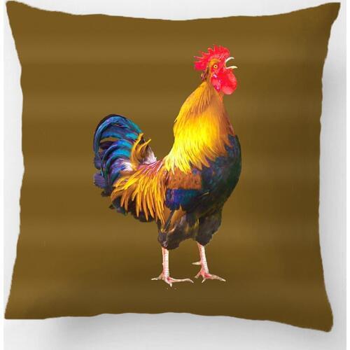 Country Rooster Farm Animal Brown Pillow Wedding Decorative Cushion Cover Pillow Case Customize Gift For Sofa Seat Pillowcase