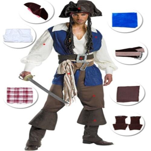 Cosplay Pirates Of The Caribbean Cosplay Costume jack Sparrow costume Jacket/coat only Halloween Carnival costume for adult