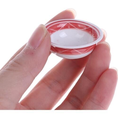 Dollhouse Mini Ceramics Tableware Vegetable Bowl Rice Bowl Doll Kitchen Furniture Toys for Baby Kids