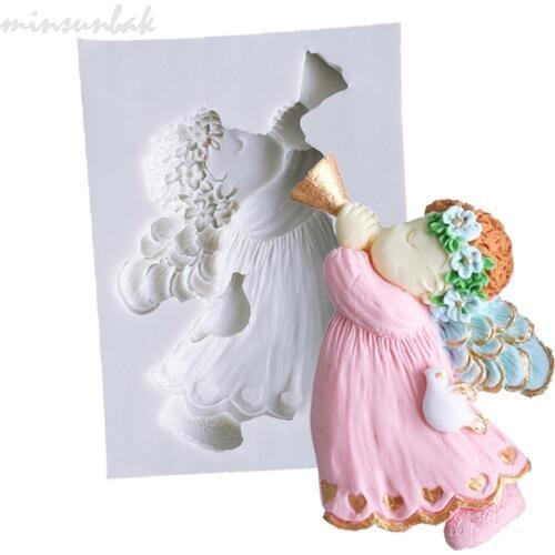 Minsunbak Baby Silicone Mold Little Angel Chocolate Mold DIY Fondant Cake Decoration Baking Tools