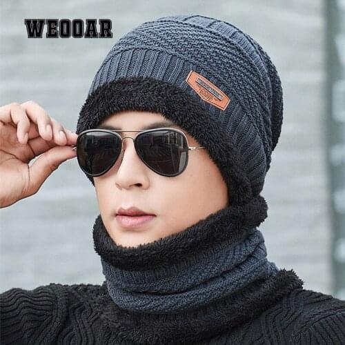 WEOOAR Plus Velvet Men Balaclava Winter Hats Hedging Cap+Bib Women Beanie Knitted Hats Ski Mask Warm Thicken Outdoor Bonnet 199