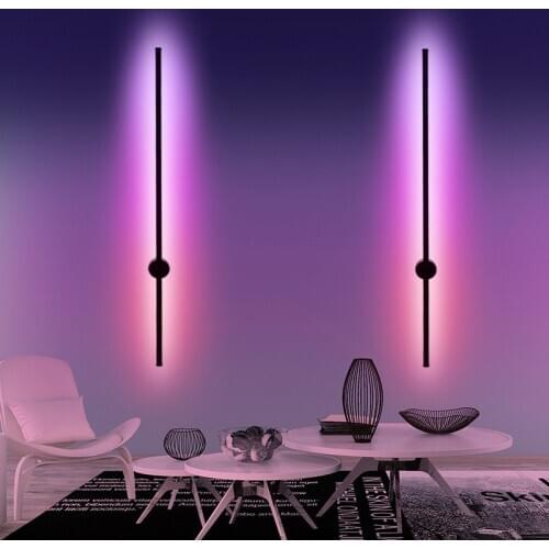 Modern dimmable RGB remote control Wall Lamp Art Creative Rainbow Led Wall Lamp for bedroom Livingroom Home product lamp Fixture