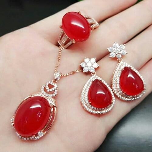 Natural blue chalcedony pendant ring earring with 925 sterling silver green jade pendant earring sterling silver set jade set