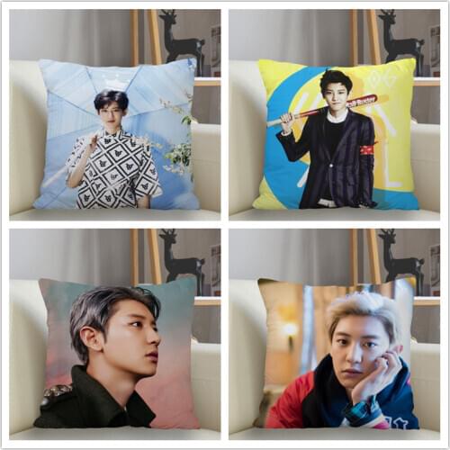 Musife KPOP EXO Chanyeol Pillowcase Custom Square Pillow Cover Case Zipper Pillowcase 35X35,40x40,45x45cm Drop Shipping