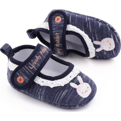 Autumn Baby Girl Cute Rabbit Pattern Princess Shoes Newborn Girls Toddler Soft Sole Bowknot Walking Shoes
