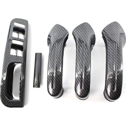 Car Interior Window Lift Button Control Panel Door Dandle Covers For Volkswagen VW Golf 4 Jetta MK4 1999-2004 Carbon fiber Cover
