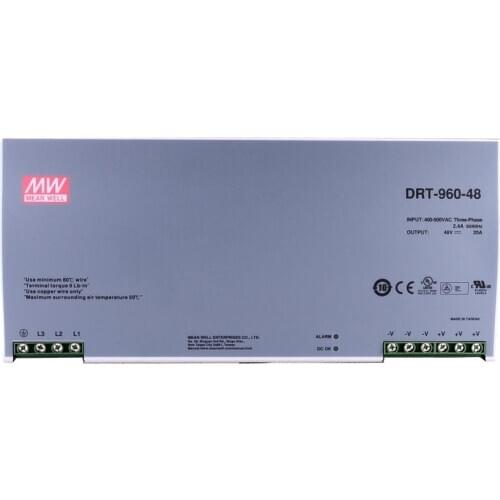Mean Well DRT-960-48 meanwell DC 48V 20A 960W Three Phase Industrial DIN RAIL Power Supply