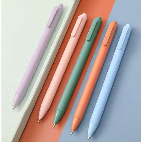 Simple Gel Pens Macaron Color Press Pen Students Test Pen Learning Office Press Type Black Water Pen