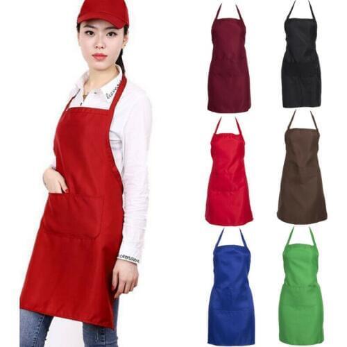Adjustable Bib Apron Men Women Kitchen Restaurant Chef Classic Cooking Household Cleaning Unisex Pocket Aprons