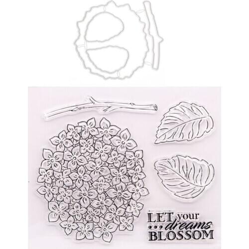 Flowers Leaves Branches Metal Cutting Die and Stamp for Scrapbooking Craft Die Cut Card Making Embossing Stencil