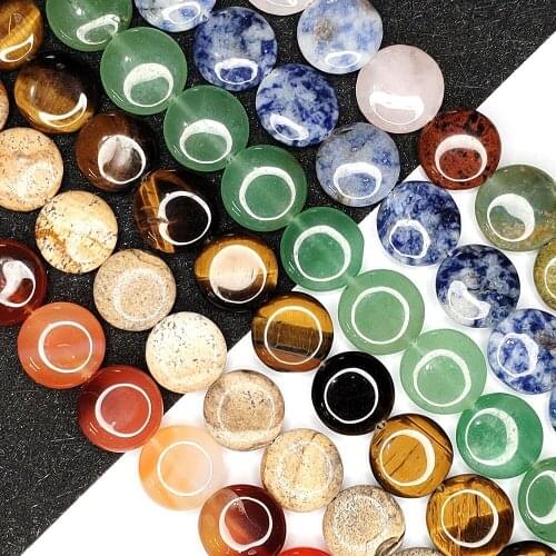 Oblate Natural Stone Beads 16x16mm Tiger Eye, Malachite, Agate, Beads, DIY Handmade, Necklace, Earrings, Jewelry Accessories