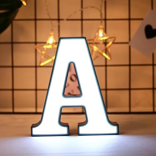 Luminous name led Letter name Light 26 Alphabet home decoration Number Party Light Battery Romantic Wedding Decoration Drop Ship